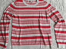 Cath Kidston Striped Light Jumper Red & Off White Size Medium
