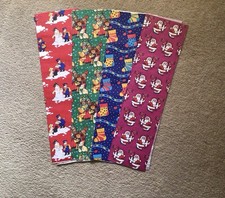 Four Sheets Of Vintage 1970s Christmas Wrapping Paper 
