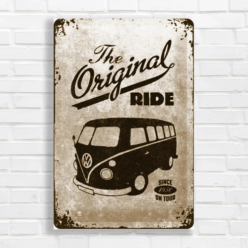 Vintage camper van - camper, sepia