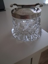 Vintage Fostoria American Crystal Sugar Cube With Tongs