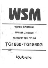 Kubota Ride on Mower Garden Tractor TG1860 & TG1860G Workshop Service Manual