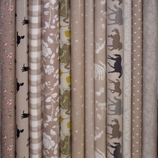 Taupe Cotton Oilcloth Wipeclean Tablecloth PVC Dotty / Floral / Nautical