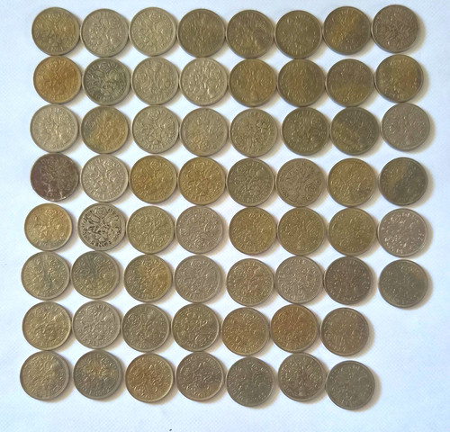 British sixpence coin lot - british,