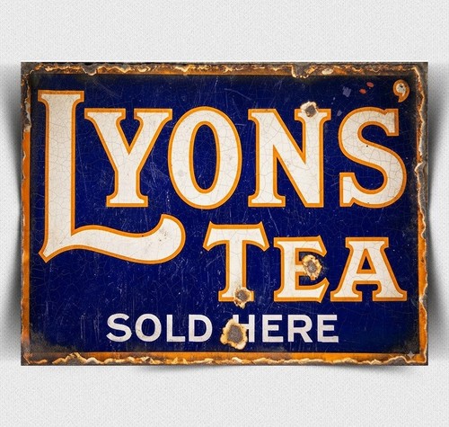 Lyons tea metal sign - tea, plaque