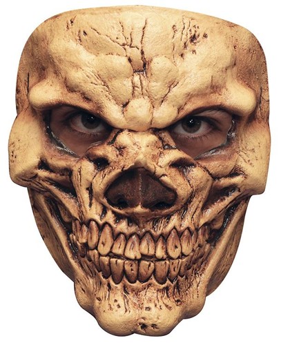 Brown skull face mask - brown,