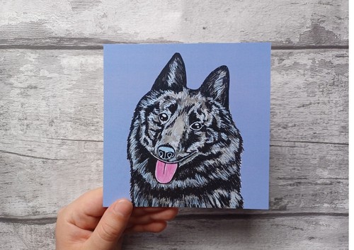 Schipperke greetings card - schipperke,