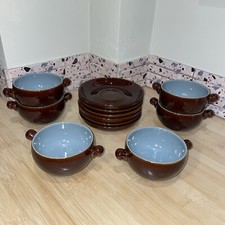 Denby Soup Starter Bowls Treacle Glaze X 6 Excellent Condition