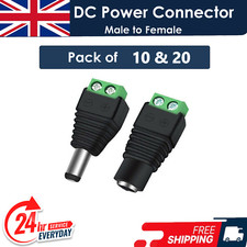 12V DC Male Female Power Connector Adapter Plug Jack Socket For CCTV Cable