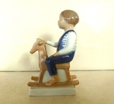 Rare Royal Copenhagen Figure Boy on Rocking Horse 5196