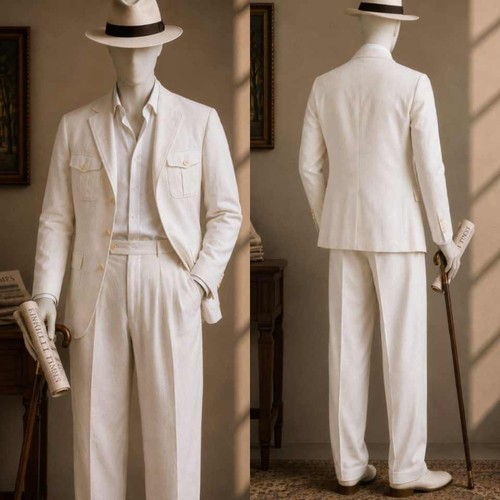 Safari linen suit vintage - linen,