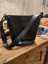 Radley London Leather Navy Bucket Handbag Ladies Good Condition Used Preloved ￼