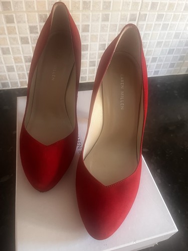 Karen millen red suede heels - millen,