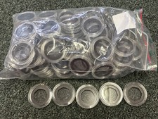 Lot Of 20 x Clear With Foam Padding 50p Coin Capsules 
