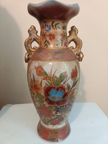 Japanese satsuma ceramic vase - satsuma,