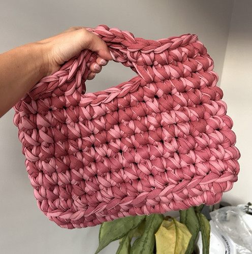Handmade pink crochet mini - pink,