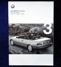 BMW 3 Series, E36 E36, Convertible/Convertible Edition Price List Models: 318i, 320i, 328i