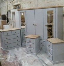 HANDMADE AYLESBURY NEXT (GREY+MID-OAK) 4 PIECE BEDROOM SET NOT FLAT-PACK!!!!