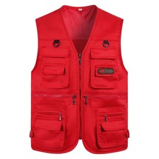 Men Multi Pockets Vest Utility