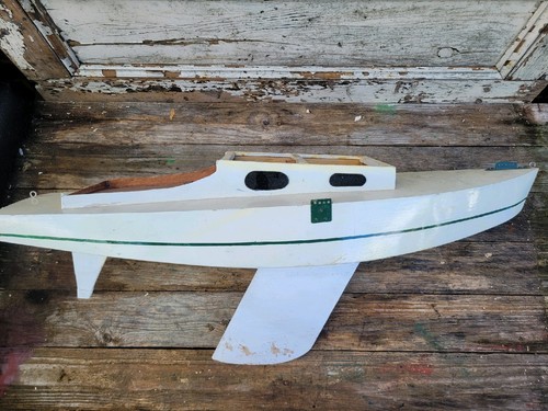 Large wooden model yacht hull - large,