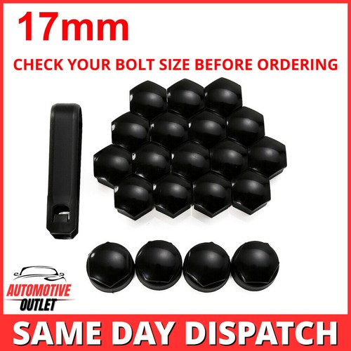 20x17mm gloss black wheel nut - gloss,