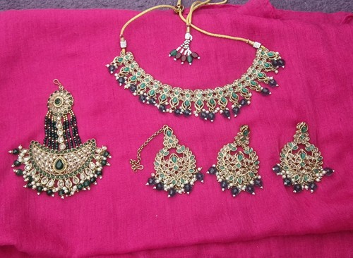 Indian jewellery set - green,, 4