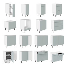 Slab Matt Aquamarine Kitchen Base Units Soft Close All Sizes Flat Pack Kitchen K