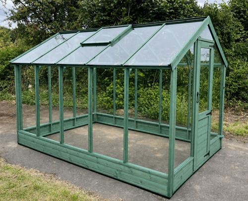 Timber greenhouse installed - greenhouse,