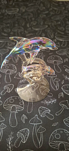 Crystal clear dolphin figurine - clear,