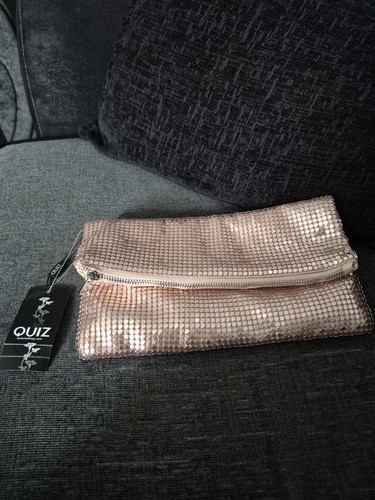 Quiz gold sequin clutch - quiz, bag