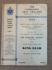 Cambridge Arts Theatre 1954 Marlowe Society KING LEAR