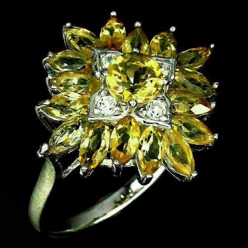 Silver ring citrine natural - silver,