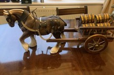 Large Shire horse with trailers with beer barrels