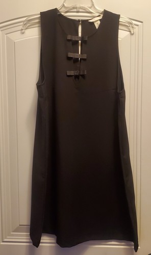 Black bow neckline sl - black,