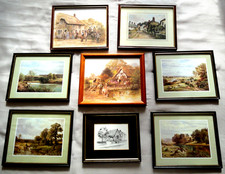 8 Old Vintage Printed Pictures