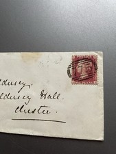 1858 Queen Victoria Cover 1d Red Stars 775 Tarporley Numeral & Single Arc