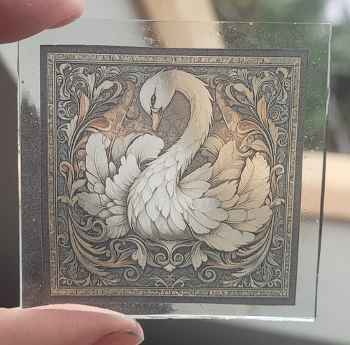 Stained glass swan handmade - swan,