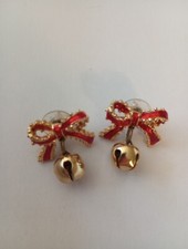 Lindt Bunny Enamel Red Bow & Bell Earrings