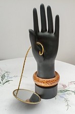 Jewellery Bracelet Ring Display Hand With Mirrored Hanging Stand & Wooden Bangle