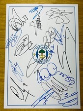 Hand Signed A4 Team Sheet -