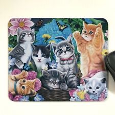 Mouse Mat Pad laptop desktop office Kittens Art made in UK choose size #1
