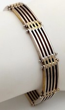 stylish Vintage Sterling silver gate link bracelet w 18.8G  l 19cm.