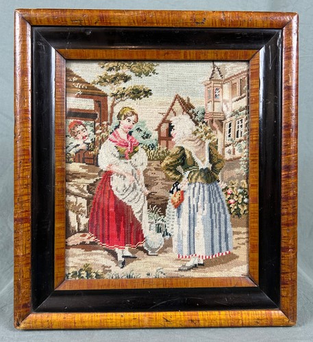 Woolwork tapestry picture - woolwork,