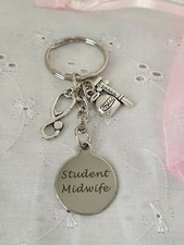 STUDENT MIDWIFE KEYRING BAG CHARM WITH GIFT BAG Graduation Good Luck University