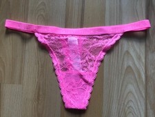 Brand New Gilly Hicks Women's Ladies Lace Thong String Size Small 10 12 Pink
