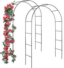 Flower Arch Metal Steel Frame Black 2 Packs Garden Decoration Ornament