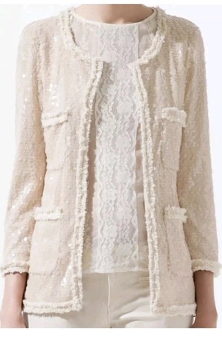 Zara ecru champagne frayed - zara,