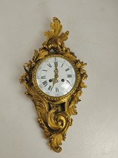 Antique Gilt Bronze Baroque Cartel Wall Clock 