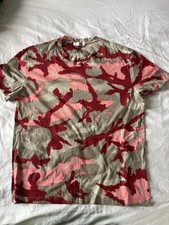 Men’s Valentino’s T Shirt Camo Multi Coloured Size M