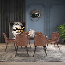 2/4/6x Dining Chairs Upholstered Seat Kitchen Armchairs Dining Room Restaurants