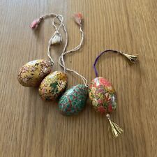 Artistic Wooden Easter Eggs X4